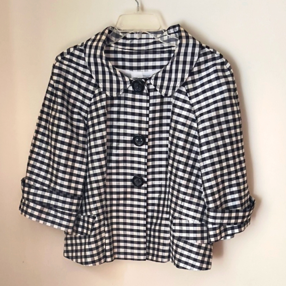 Focus 2000 Black and White Silk Jacket